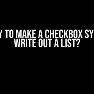 Any way to make a checkbox system to write out a list?